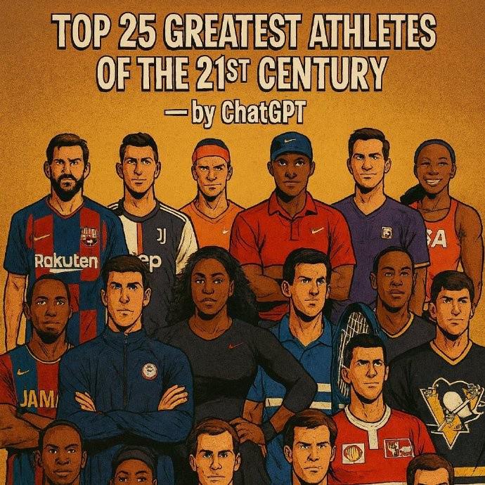 ChatGPT评21世纪最伟大运动员：博尔特第1 梅西第3
