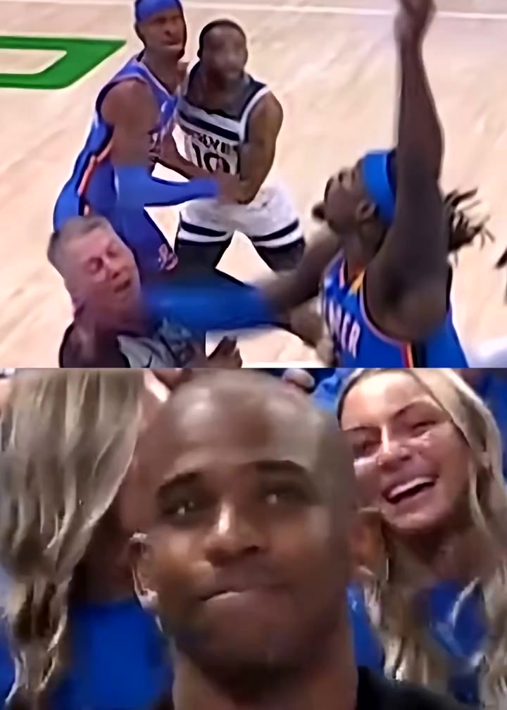 网友福斯特被多特一掌击伤 一旁的保罗嘴角压不住了