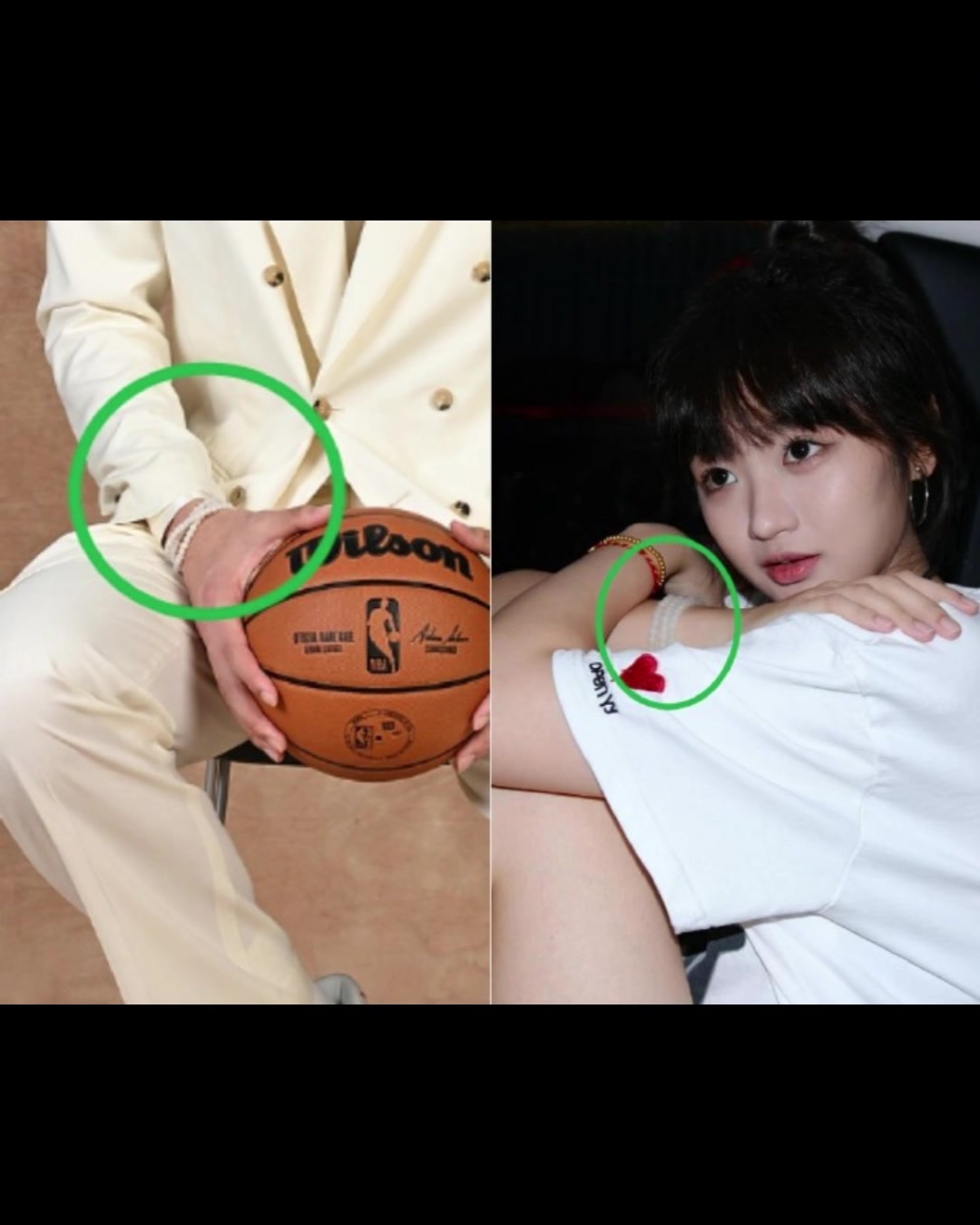 长相非常甜美疑似杨瀚森女友曝光两人佩戴相似手串小杨袖口有其i11标志