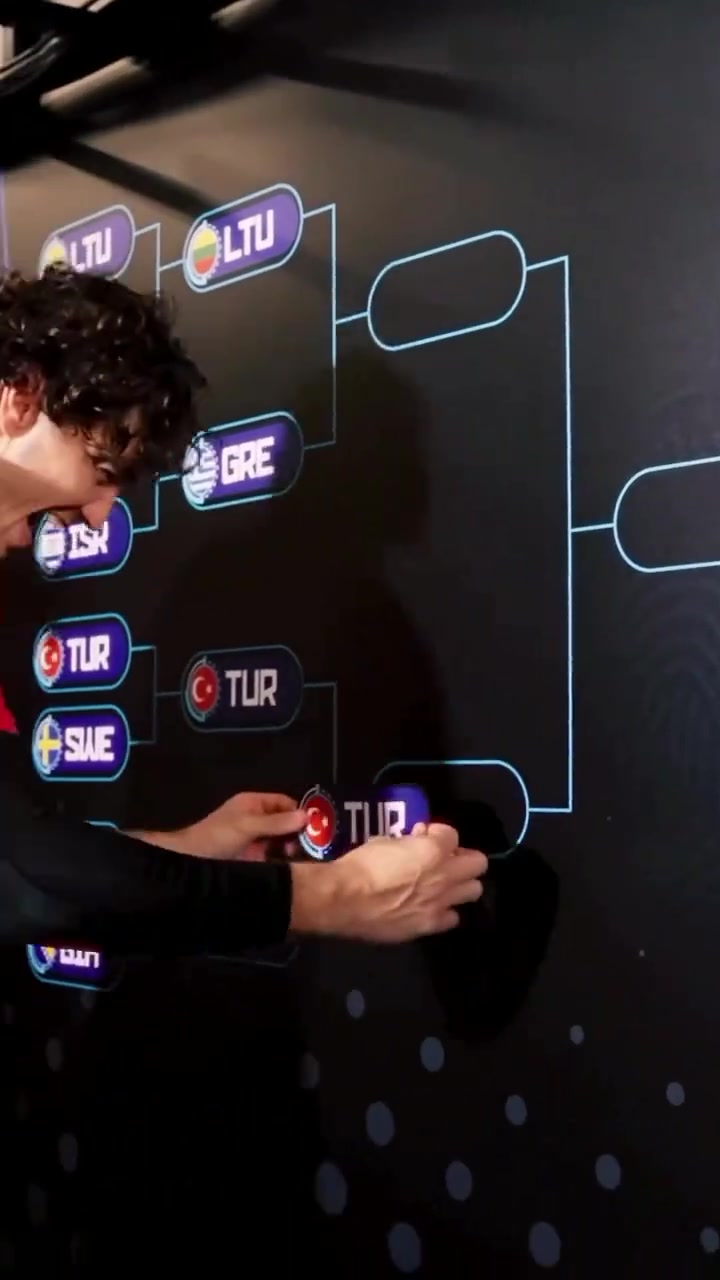 申京三双率队杀进半决赛 土耳其队长奥斯曼笑嘻嘻给对阵图贴队标