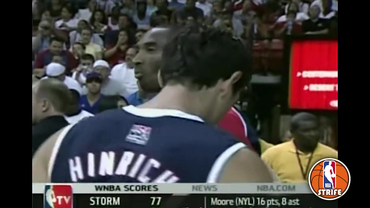 攻防一体07年美国男篮训练赛科比主防詹姆斯还执行最后一投