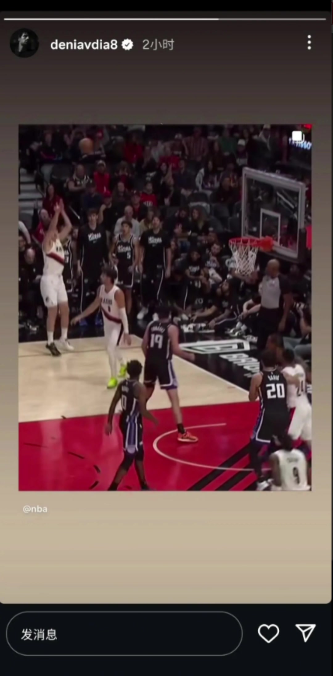 路走宽了阿夫迪亚几个月不发动态今天社媒晒出自己助攻杨瀚森三分