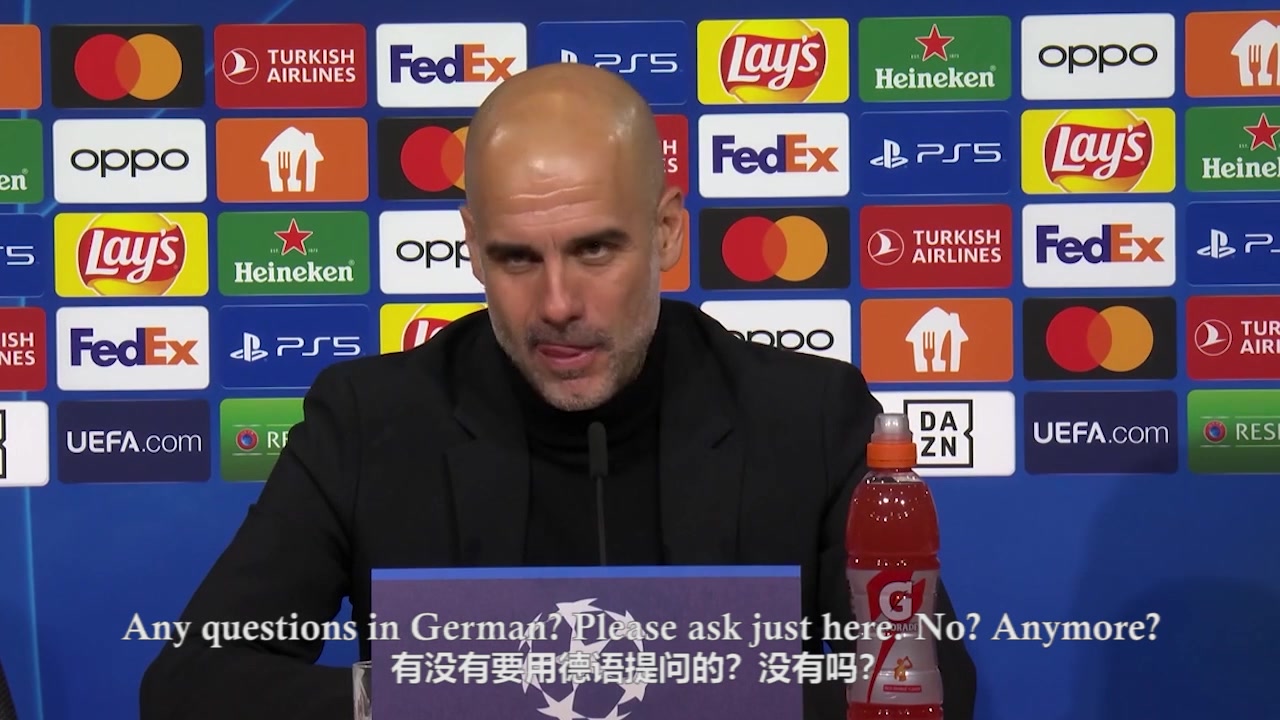 渴望展示的瓜名场面瓜迪奥拉迫不及待想展示自己的德语