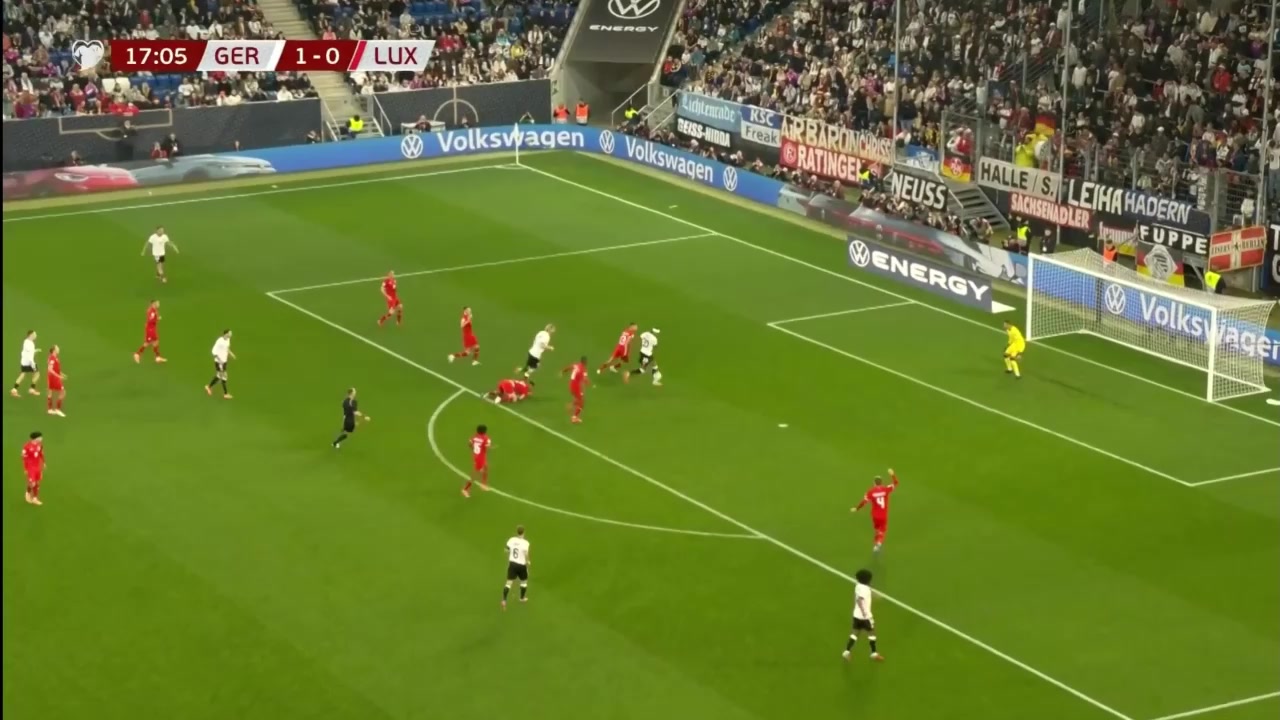 格纳布里造红点套餐基米希主罚稳稳命中德国2-0领先卢森堡