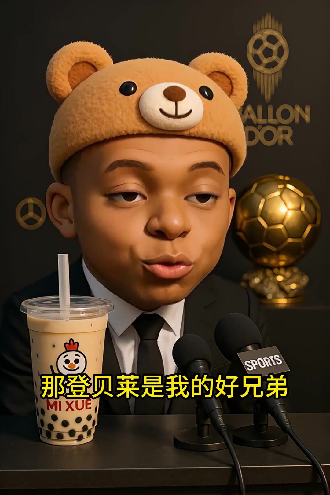 Q版ai姆巴佩金球奖当然希望登贝莱总不能是亚马尔吧