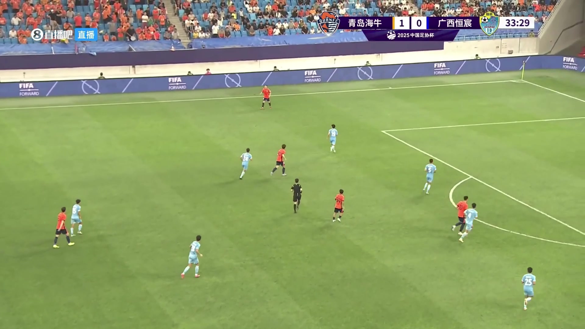 海牛2-0领先广西罗森文禁区外远射破门