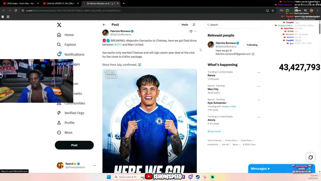 老熟人甲亢哥不敢相信加纳乔离开曼联然后看了看C罗压压惊